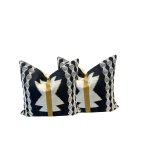 Coussin Carré Double Face tissu motif et tissu uni  (58x54 cm)