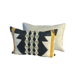 Coussin Lombaire Double Face tissu motif et tissu uni (56x37 cm)