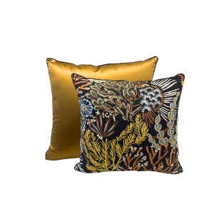 Coussin élégant à motifs botaniques, « luxueux et décoratif » 50/45 cm