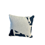Coussin décoratif moderne à motif géométrique élégant - bleu et beige 50/45cm