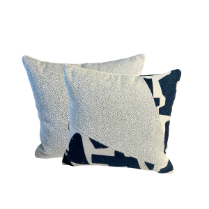 Coussin décoratif moderne à motif géométrique élégant - bleu et beige 50/45cm