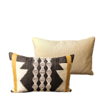 Coussin Lombaire Double Face tissu motif et tissu uni (56x37 cm)