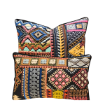 Coussin décoratif Carré Double Face Tissu 'Madurel BERBERIAN COL BLACK' (47*47cm)