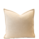 Coussin Carré Cosy en Tissu Bouclette Beige Clair (53x49 cm)