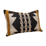 Coussin Lombaire Double Face tissu motif et tissu uni (56x37 cm)