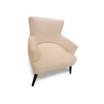 Fauteuil Club Design en Tissu Bouclette Crème – Style Scandi-Chic