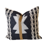 Coussin Carré Double Face tissu motif et tissu uni  (58x54 cm)